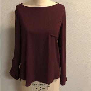 Maroon Chiffon Top
